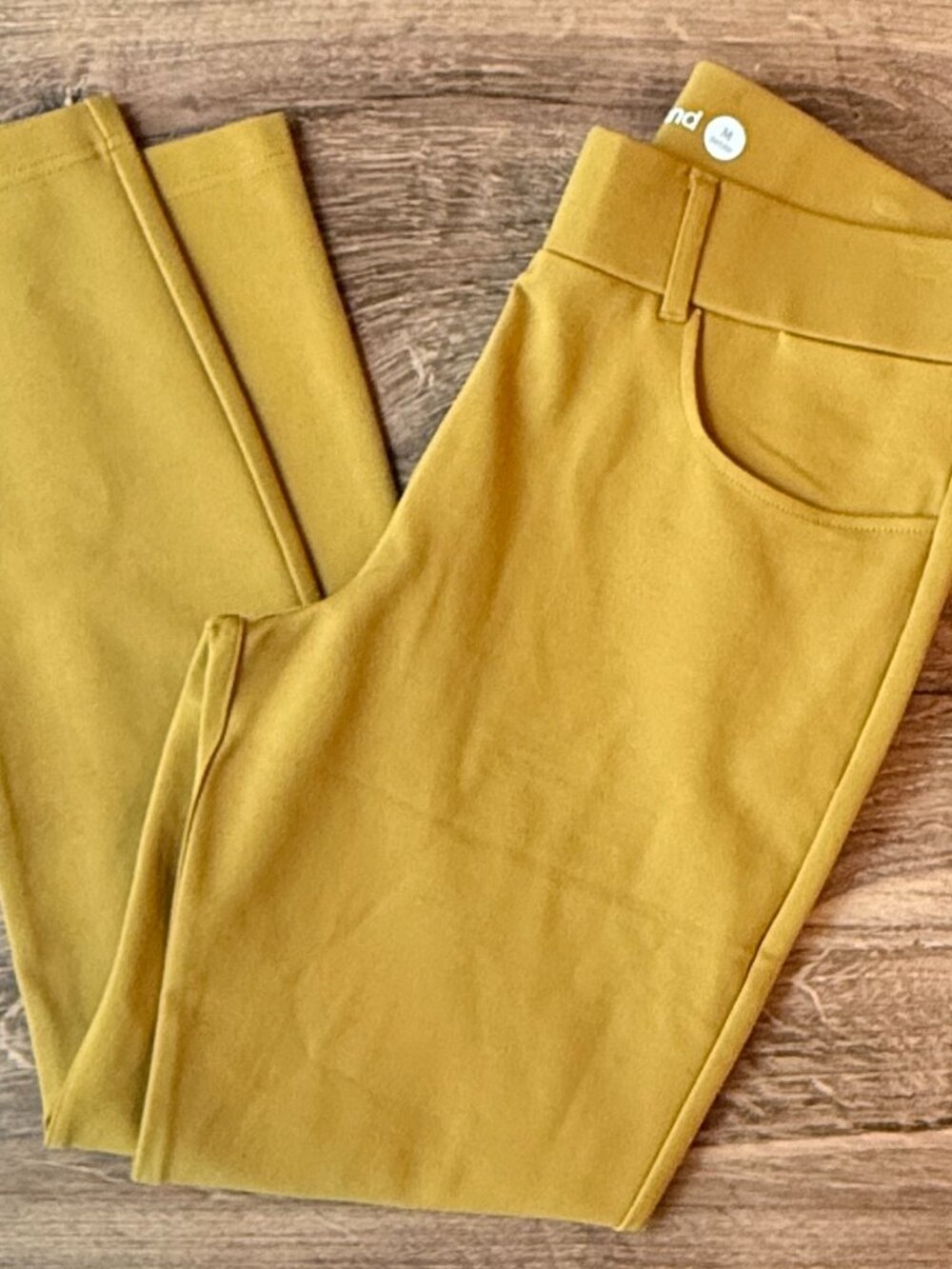 Betabrand Dress Pant Yoga Pants Medium Petite Mustard Pull On
